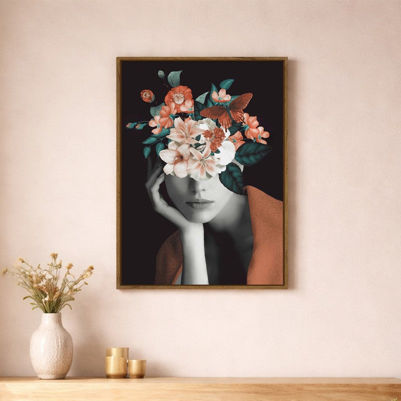 Vogue Bloom Canvas Wall Art With Frame