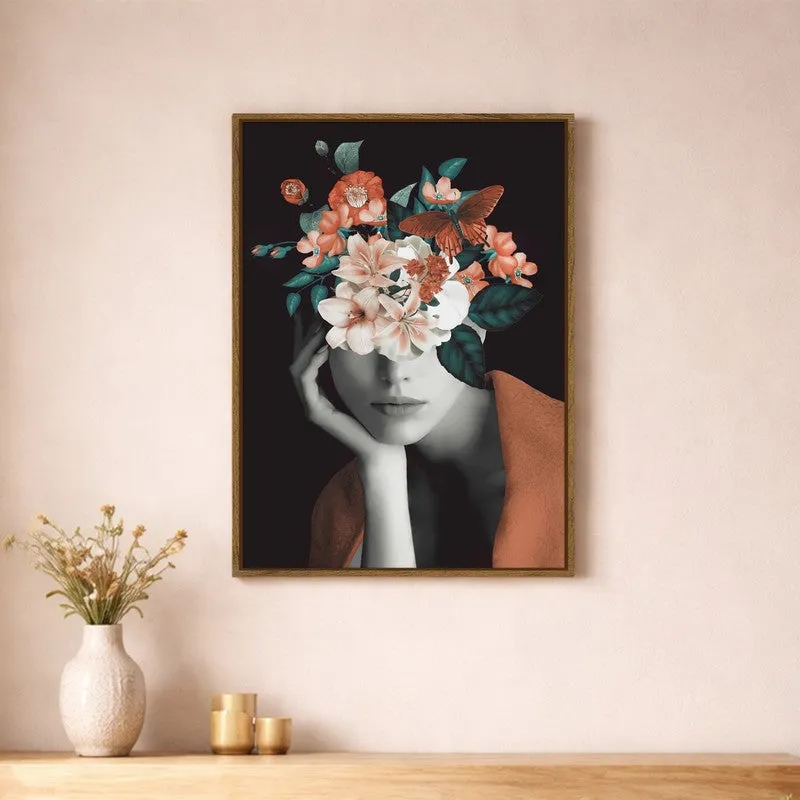 Vogue Bloom Canvas Wall Art With Frame media 1