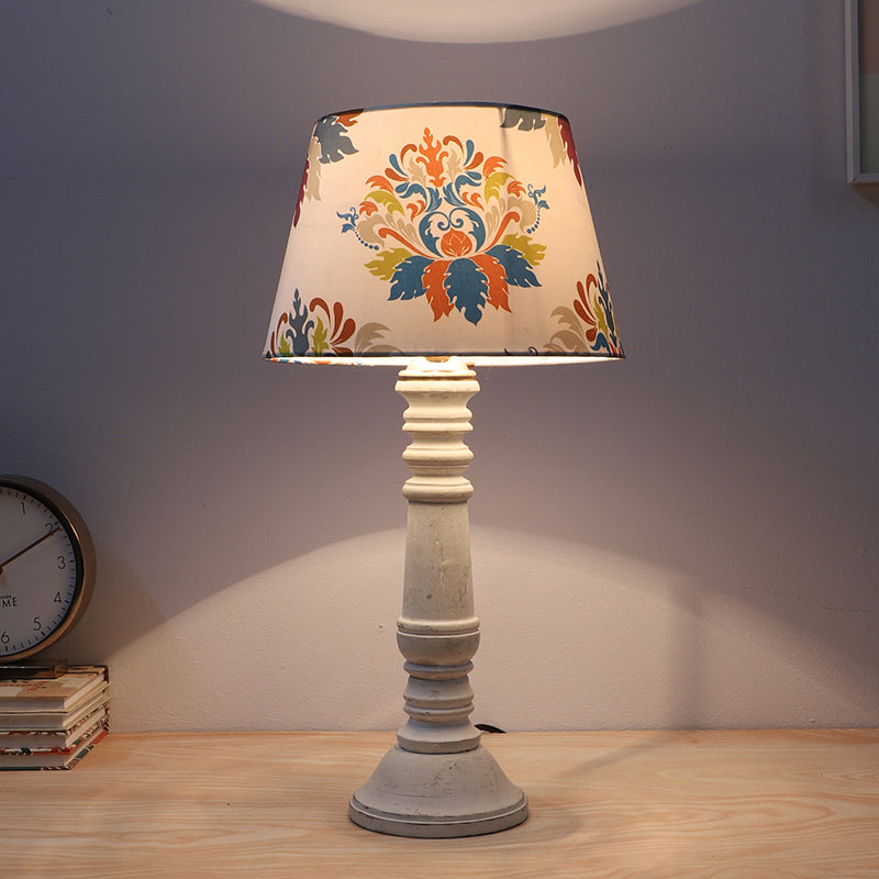 Nordlys Coil Printed Mango Wood Table Lamp - Multicolor