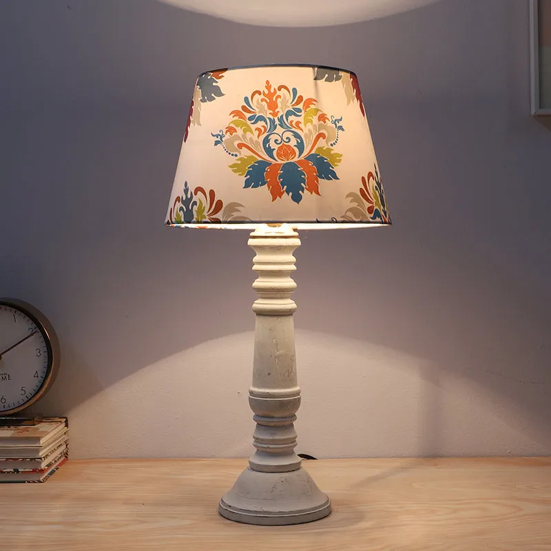 Nordlys Coil Printed Mango Wood Table Lamp - Multicolor media 1