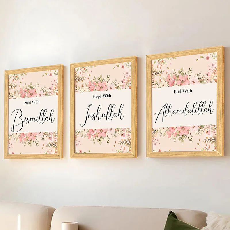 Bismillah Calligraphy Wall Art - Set Of Three media 4