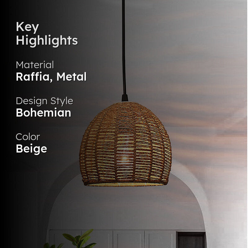 Wickra Rattan Round Ceiling Lamp media 2