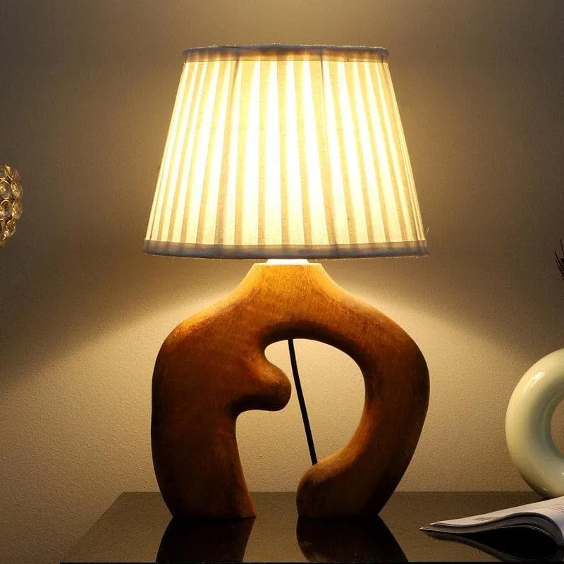 Vesara Stag Fabric Table Lamp - White,Brown media 1