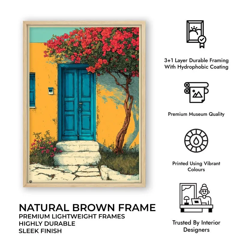 Floral Shade Canvas Wall Painting - Brown Frame media 10