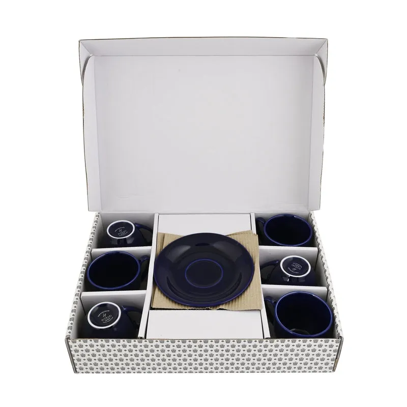 SipDelight Porcelain Cup & Saucer (Blue/190 mL Each) - Set of Six - 3