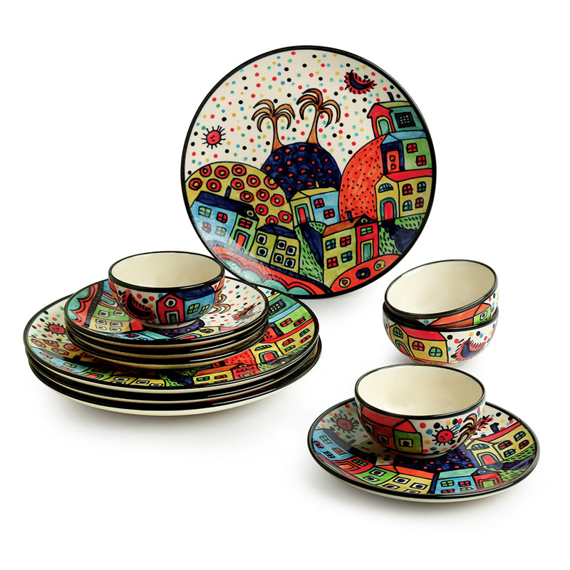 Coastal Cottage Handpainted Ceramic Dinner Set  - 16 Piece Set image 3