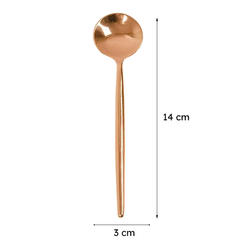 Gilded Tines Copper Dessert Spoon - Set Of Six media 6