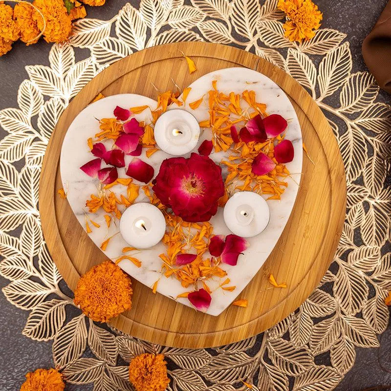 Stone Heart Marble Tea Light Holder media 5
