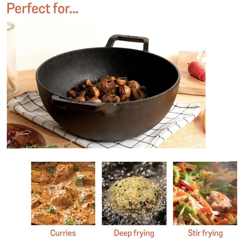 Meyer Cast Iron Kadhai with Lid - 4500 mL media 4