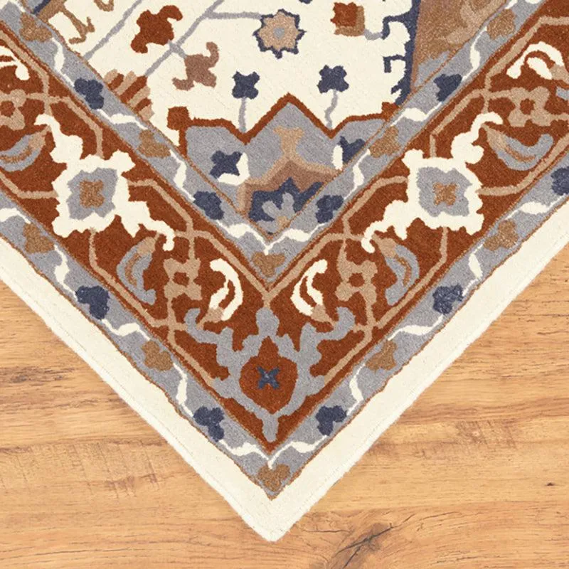 Nausicaa Ethnic Wool & Nylon Carpet - Brown & Ivory media 6