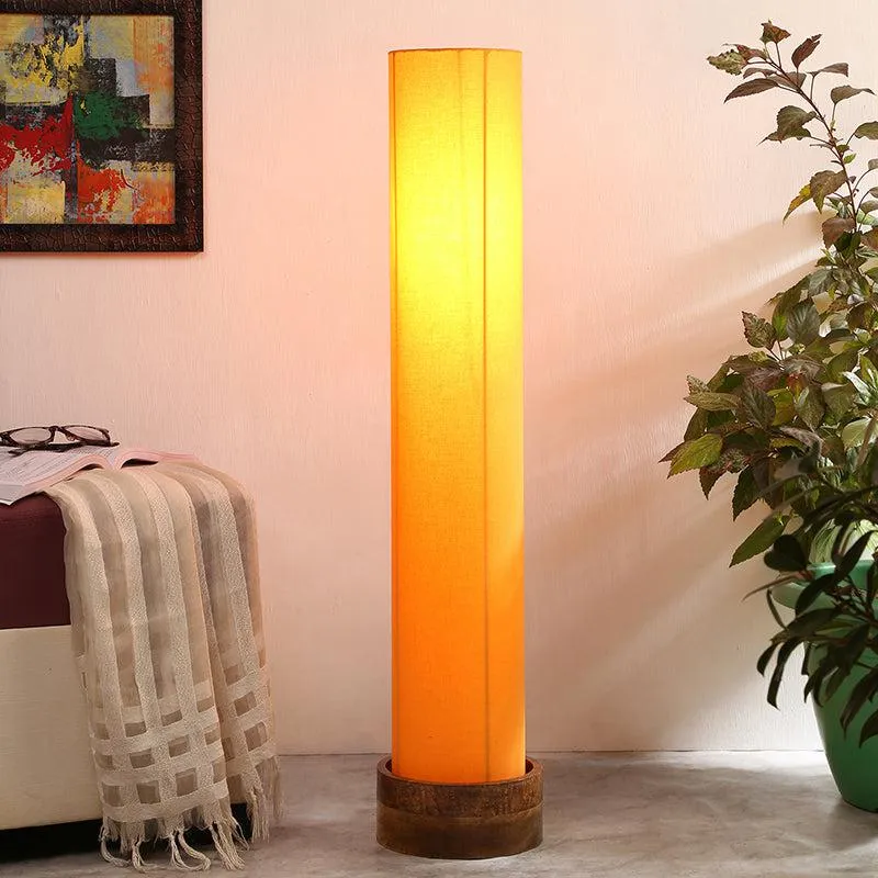 Miza Wooden Tower Floor Lamp - Yellow media 1