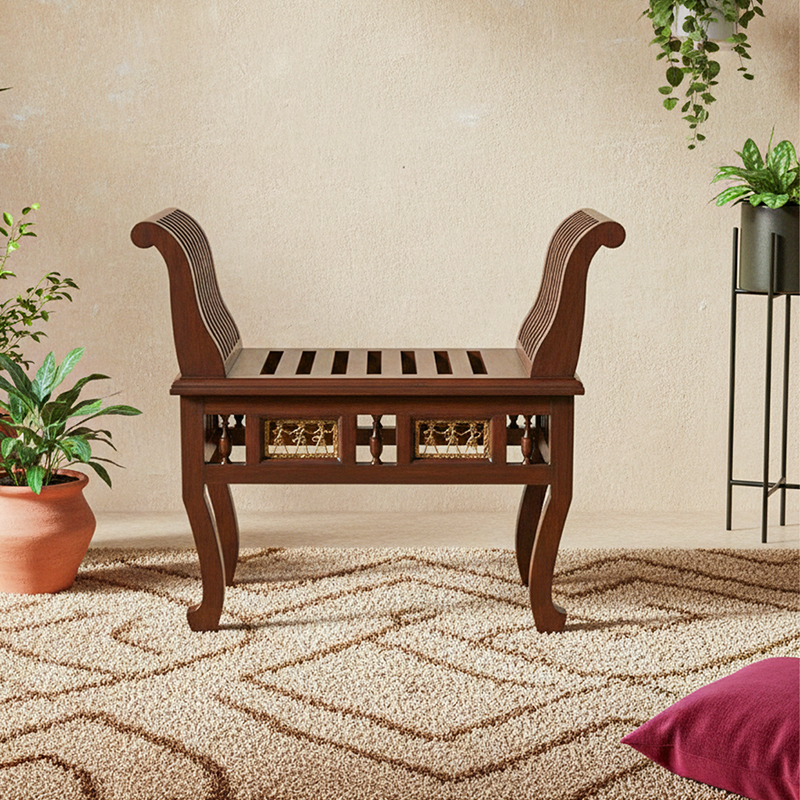 Cleo Teak wood Ottoman