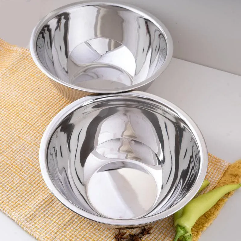 Circular Steel Mixing Bowl (2200 mL Each) - Set Of Two media 3