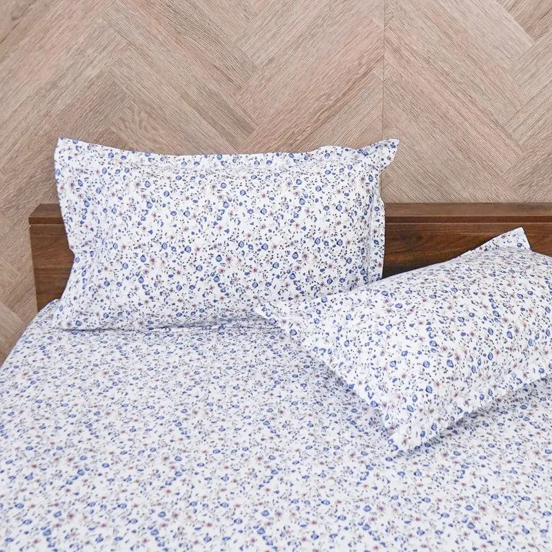 Anvisha Floral Cotton Bedsheet (Blue) - 180 TC media 4