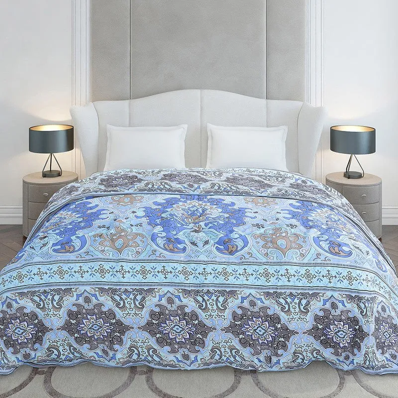 Monte Carlo Prismpath Ethnic Print Polyester Duvet Covers (Blue) - 210 GSM media 4