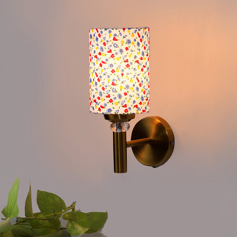 Tiny Fleur Cylindrical Steel & Cotton Wall Lamp