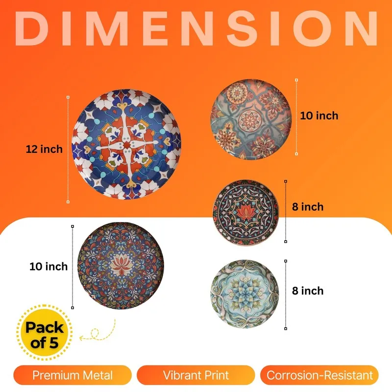 Timeless Mughal Wall Plates - Set of Five media 13