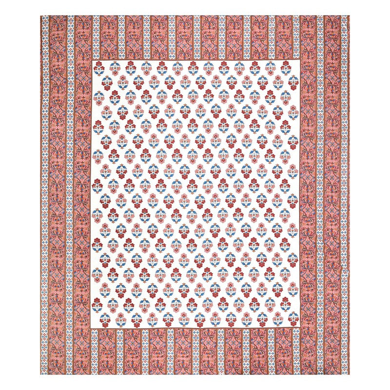 Shringar Cotton Bedsheet (Maroon,Blue) - 180 GSM media 5