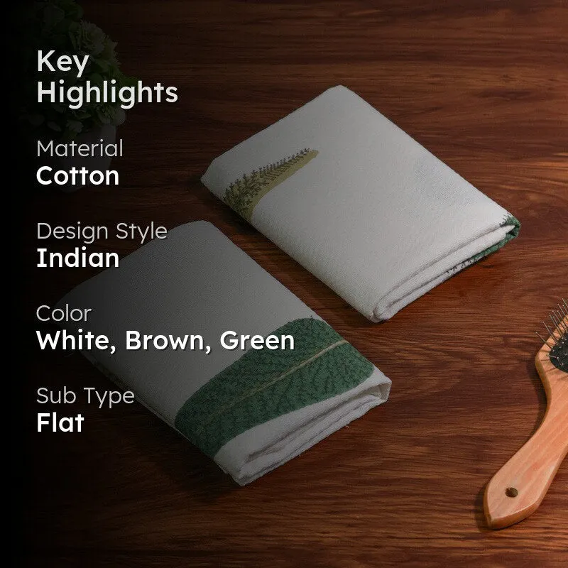 Palm Whisper Cotton Hand Towel (Brown) - Set Of Two media 2