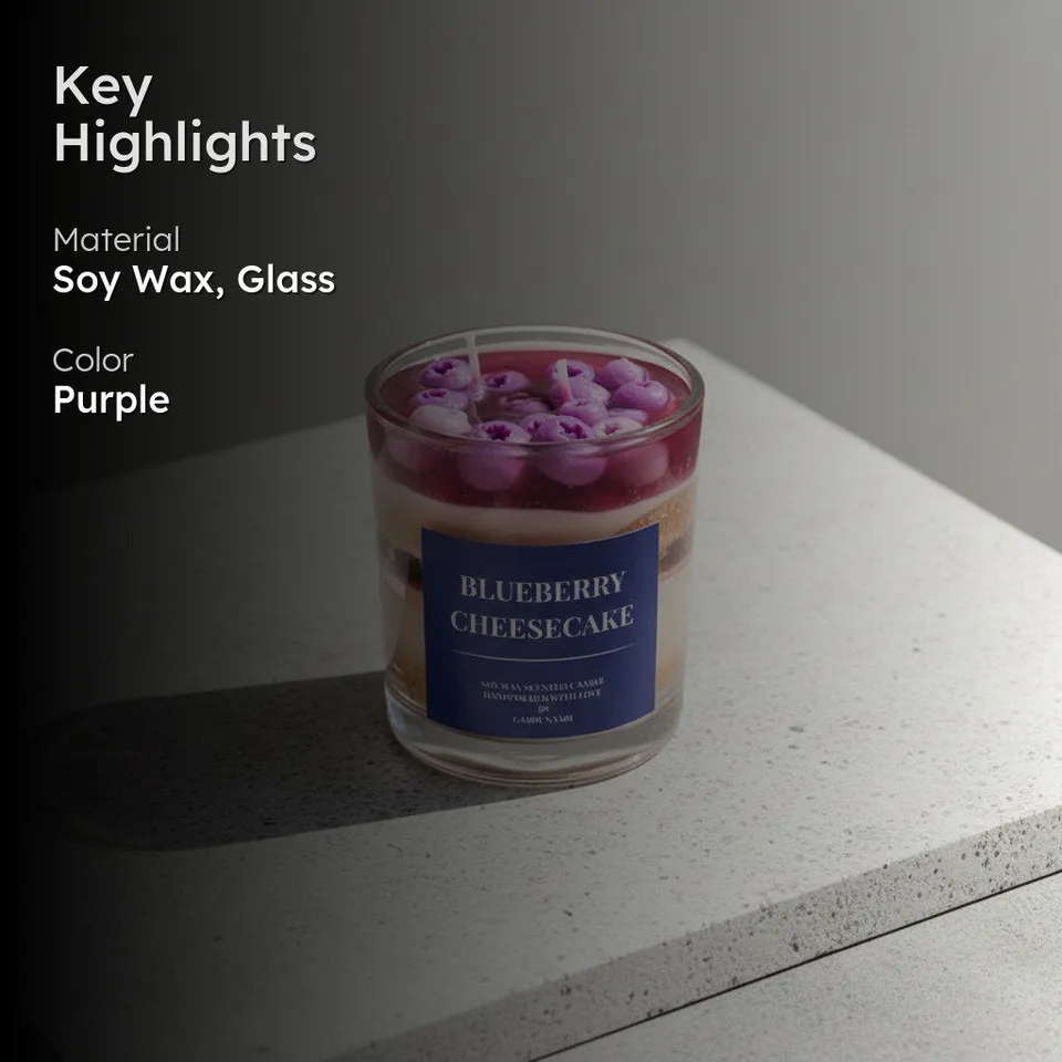 Blueberry Cheesecake Scented Candle - Lavender media 2