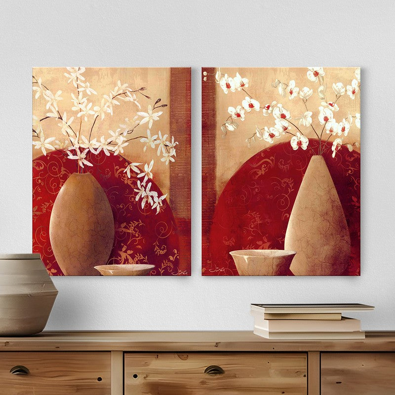 Earthy Floral Accents Wall Art - Set Of Two