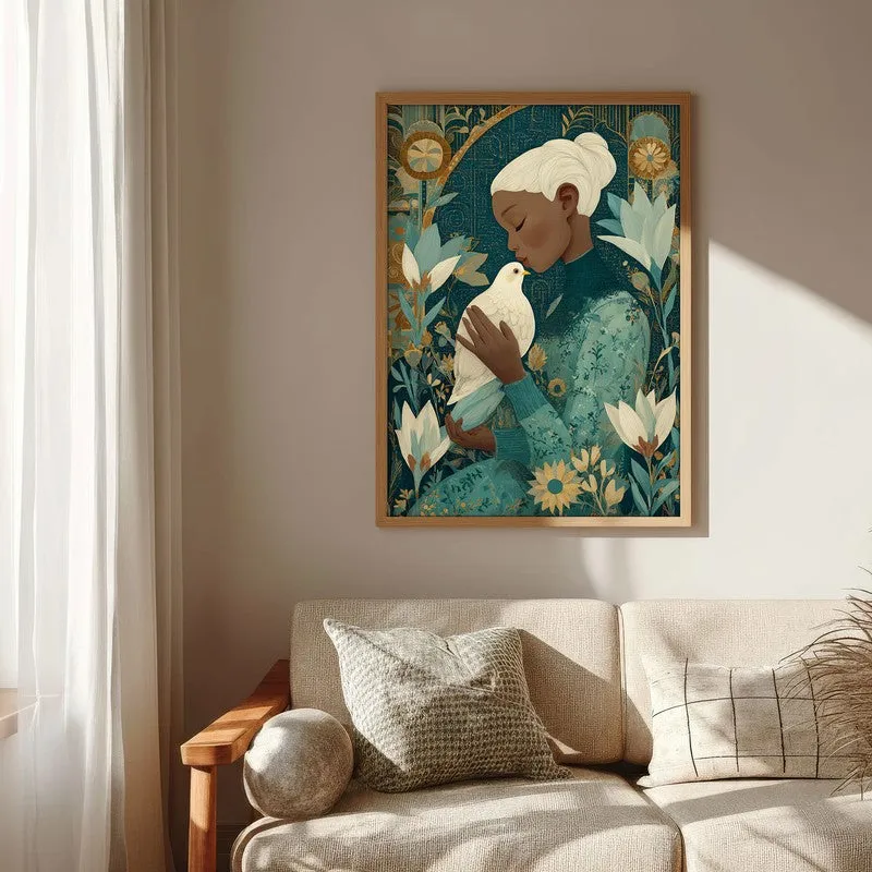 Dovehue Canvas Wall Painting - Brown Frame media 6