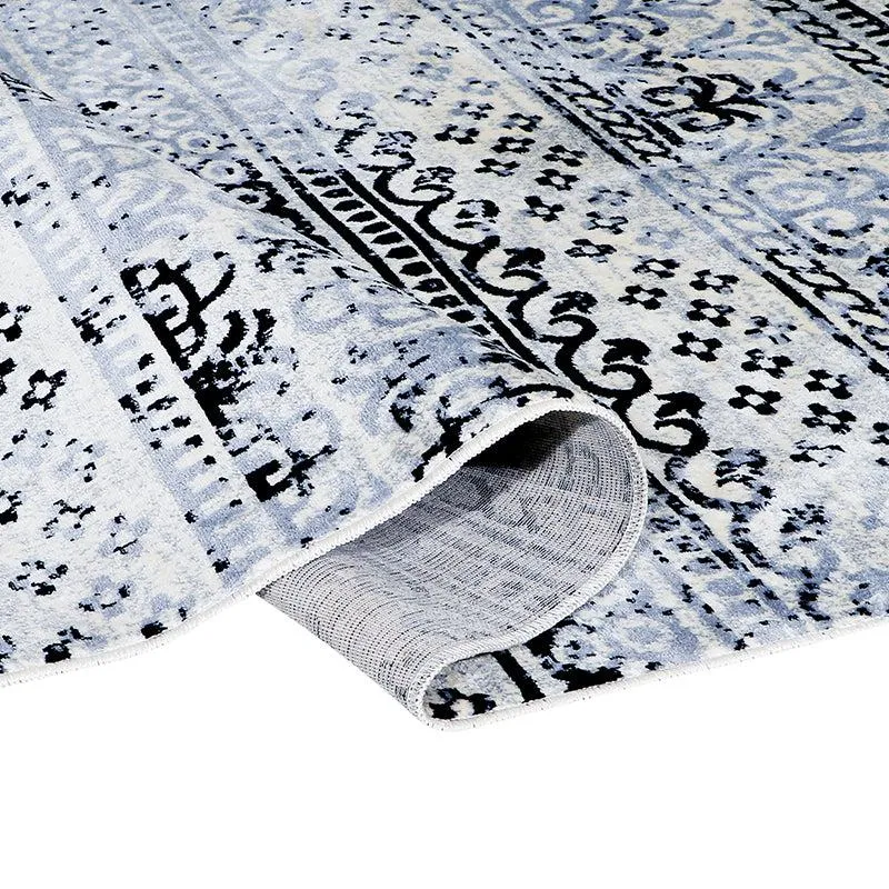 Karta Non-Anti Skid Nylon Dhurries - Grey & Black media 4