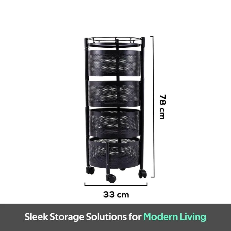 Swing Out Black Metal Storage Rack with Basket media 7