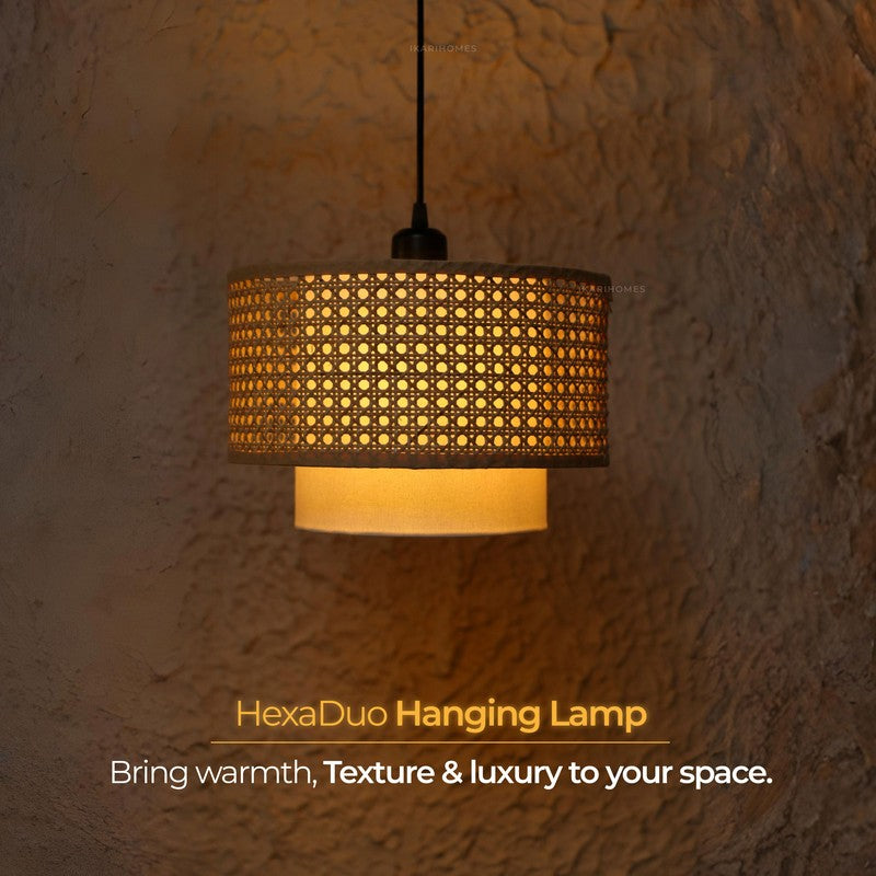 Darlinor Rattan Boho Ceiling Lamp - Brown media 8