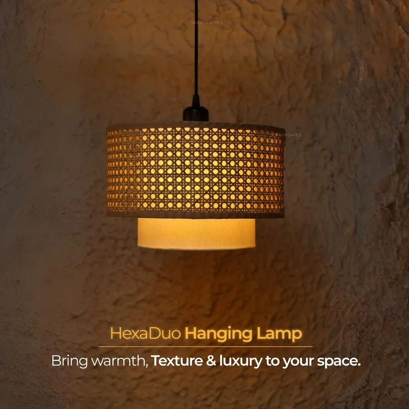 Darlinor Rattan Boho Ceiling Lamp - Brown media 8