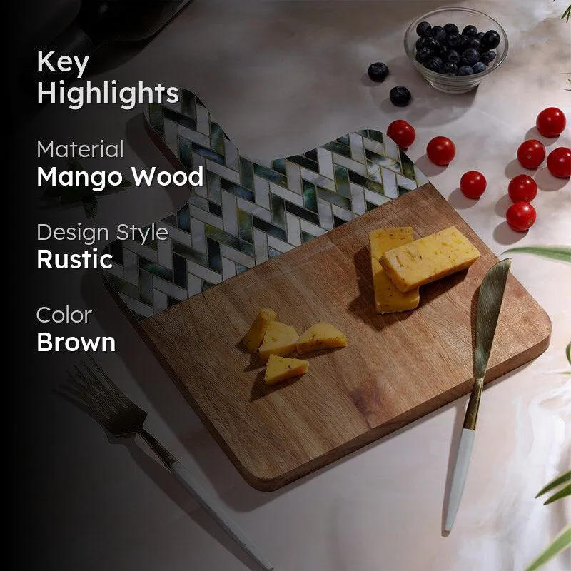 Bousquet Zig Zag Mango Wood Platter media 2