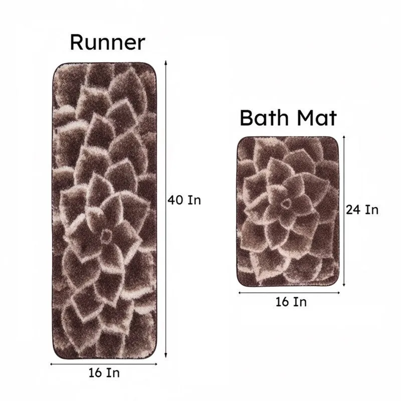 Saral Home Petal Anti-Skid Bathmat - Two Piece Set media 6