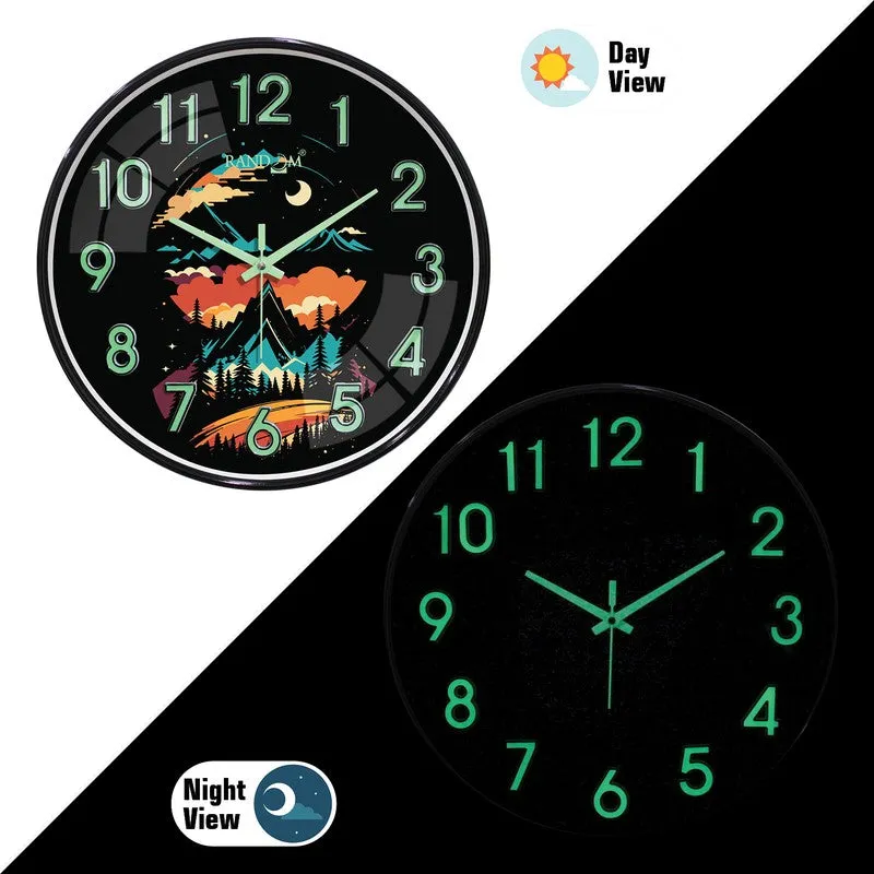 Nocten Round Modern Plastic Wall Clock - Black media 4