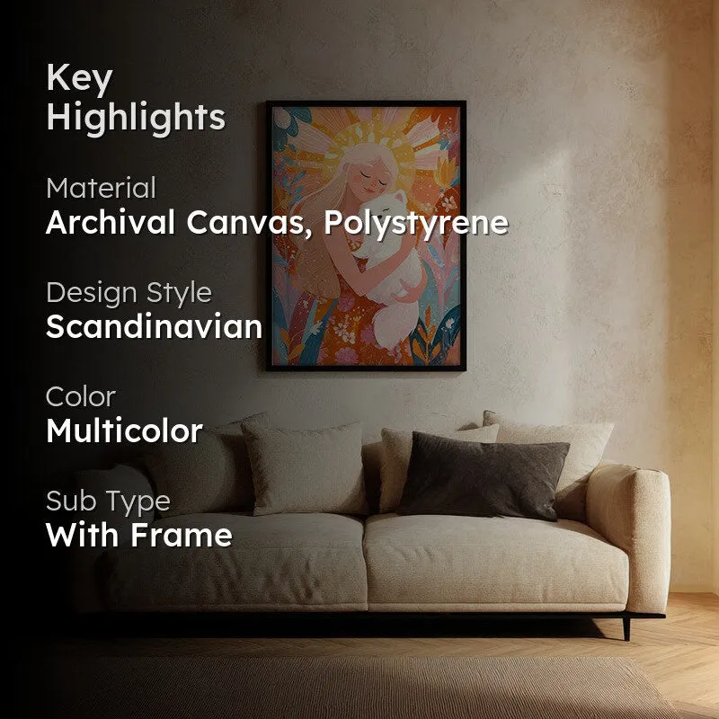 Daisy Dream Canvas Wall Painting - Black Frame media 2