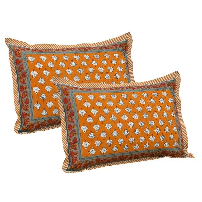 Trivona Regal Ethnic Cotton Bedsheet (Yellow) - 180 TC media 4