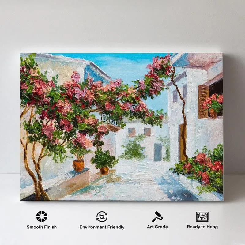 The Streets Of Santorini Canvas Wall Painting - Gallery Wrap media 4