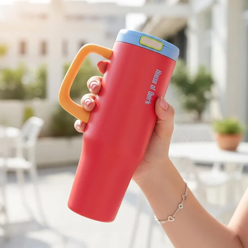 AuraGrip Stainless Steel Tumbler (1200 ML) - Orange media 3
