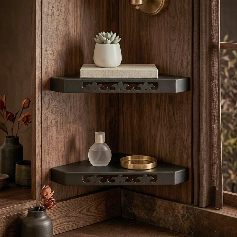 Vera Corner Floating Shelf (Black) - Set Of Two media 4