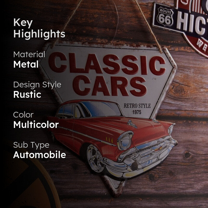 Classic Cars Metal Wall Accent media 2