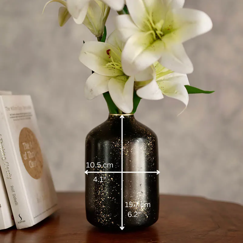 Stygian Metal Bud Bottle Vase (Black) - Set of 2 media 7