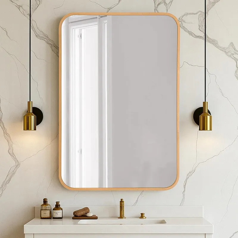 Gleamora Wall Mirror With Aluminium Frame - Gold media 1