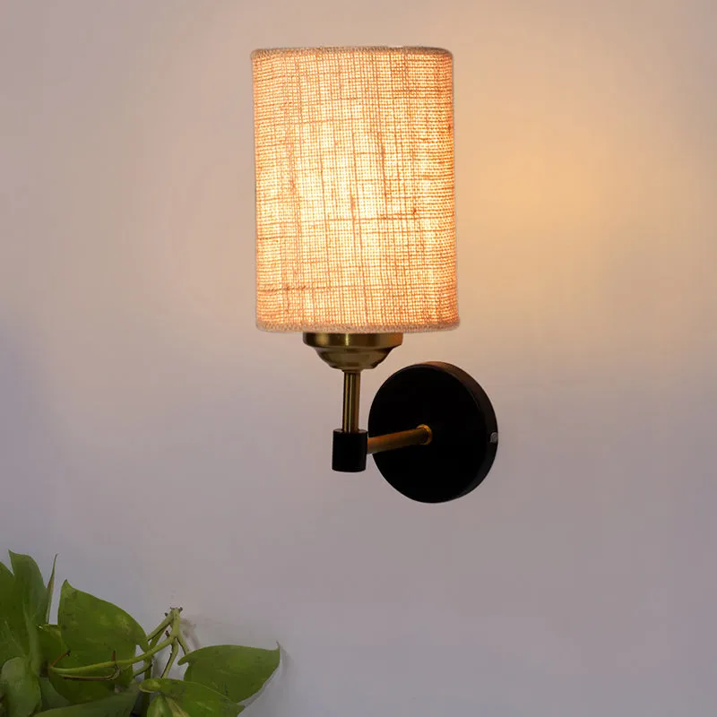 Sienna Sleek Jute Wall Lamp - Beige media 1