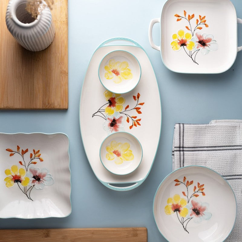 Saffron Porcelain Snack Set - Six Piece Set media 3