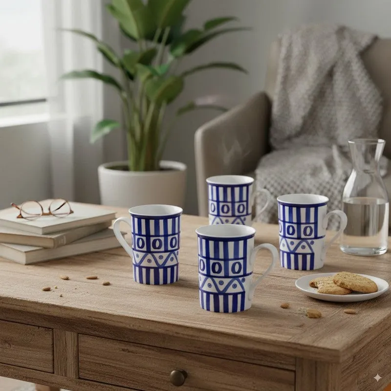 Klyvo Porcelain Coffee Mug (350 mL Each) - Set Of Four media 1