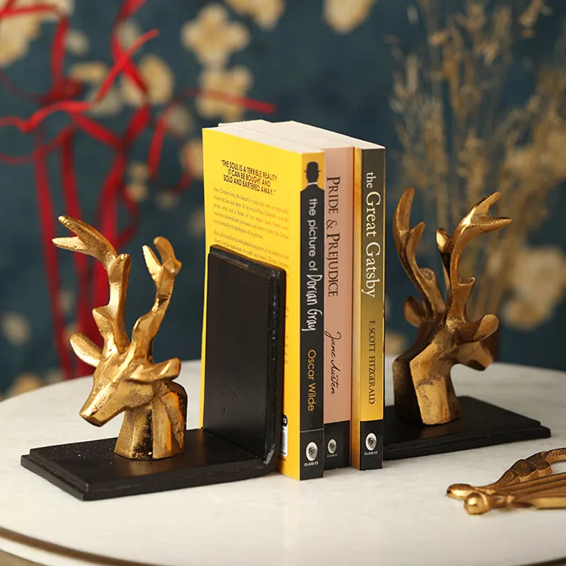 Deer Dimera Book Ends (Gold  & Black) - Set Of Two media 1