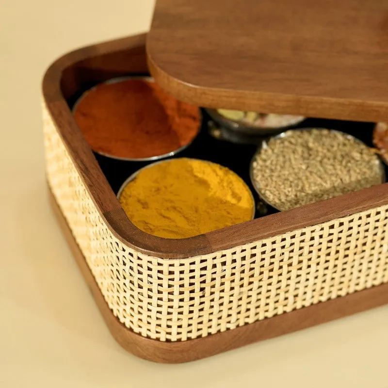 Tresso Wooden Masala Box with 8 Containers - Ten Piece Set media 10