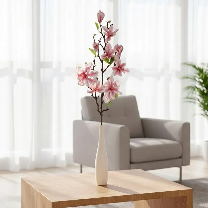Magnolia Artificial Flower Stem - Light Pink media 1