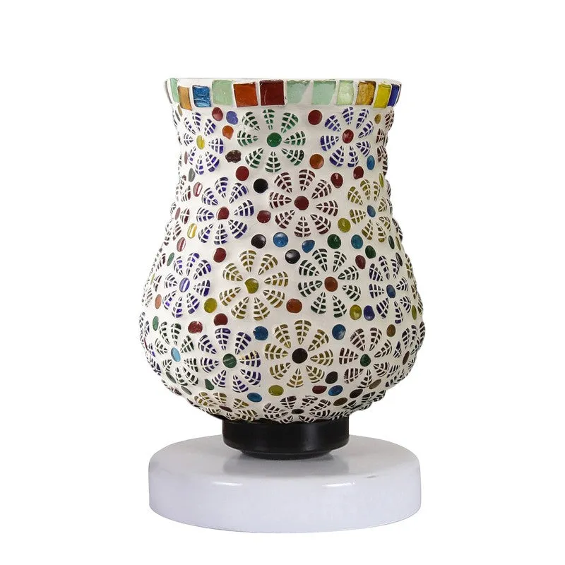 Moonelle Mosaic Glass Table Lamp With Wooden Base - Multicolor media 5