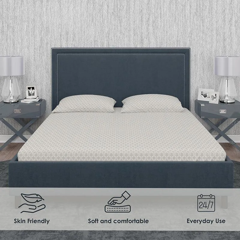 Miniature Motif Ethnic Cotton Bedsheet (White) - 400 TC media 4