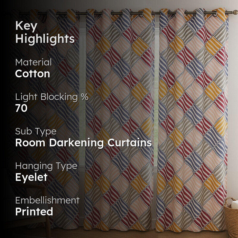 Geometric Harmony Curtain - Set Of Three media 2